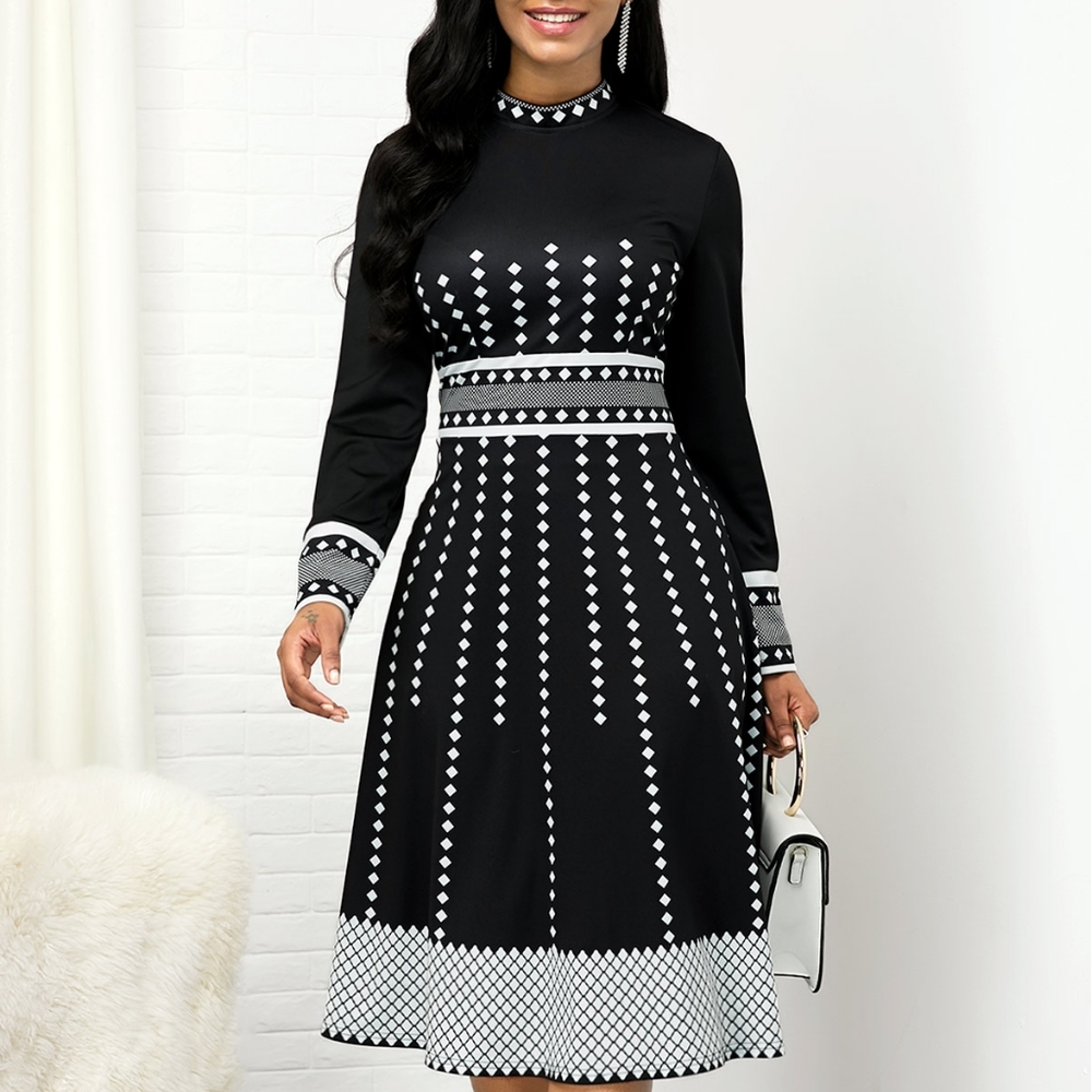 Black and white rotita dress